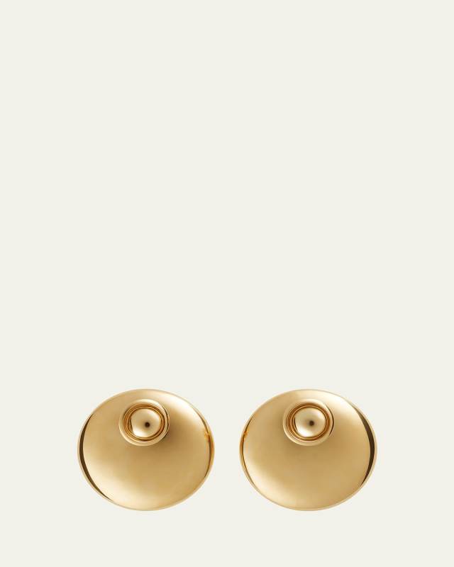 Concave 18K Gold-Finish Sterling Silver Bird Earrings